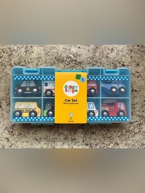 Blue Kids Car Set with Carrying Case